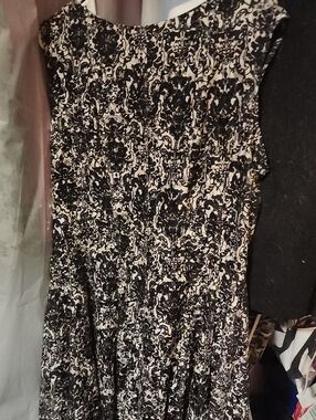 Danny & Nicole Black and Cream Midi Dress